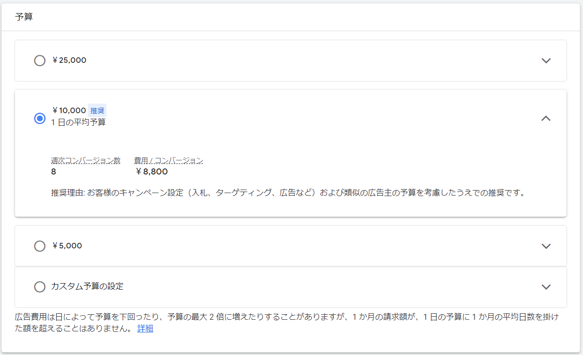 P-MAX｜予算の設定